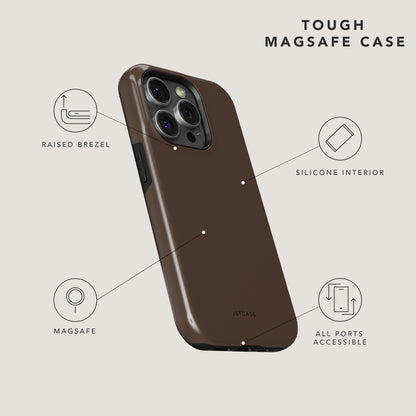 Mocha Magic Tough MagSafe Phone Case - Handyhülle - Raised Brezel, Silicone Interior, All Ports Accessible, MagSafe