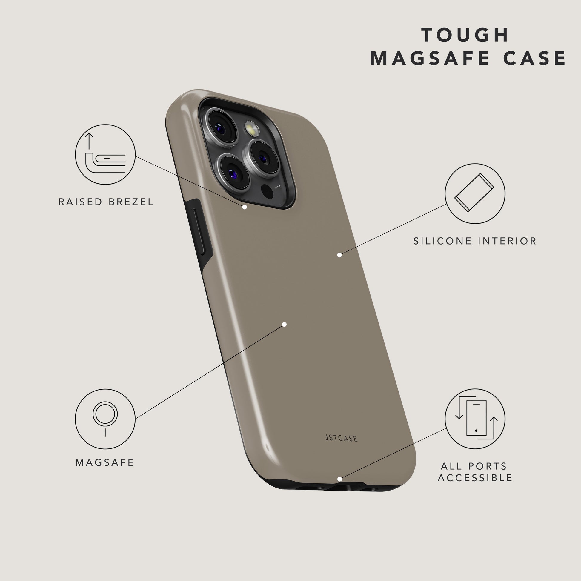 Dreamy Desert Tough MagSafe Phone Case - Handyhülle - Raised Brezel, Silicone Interior, All Ports Accessible, MagSafe