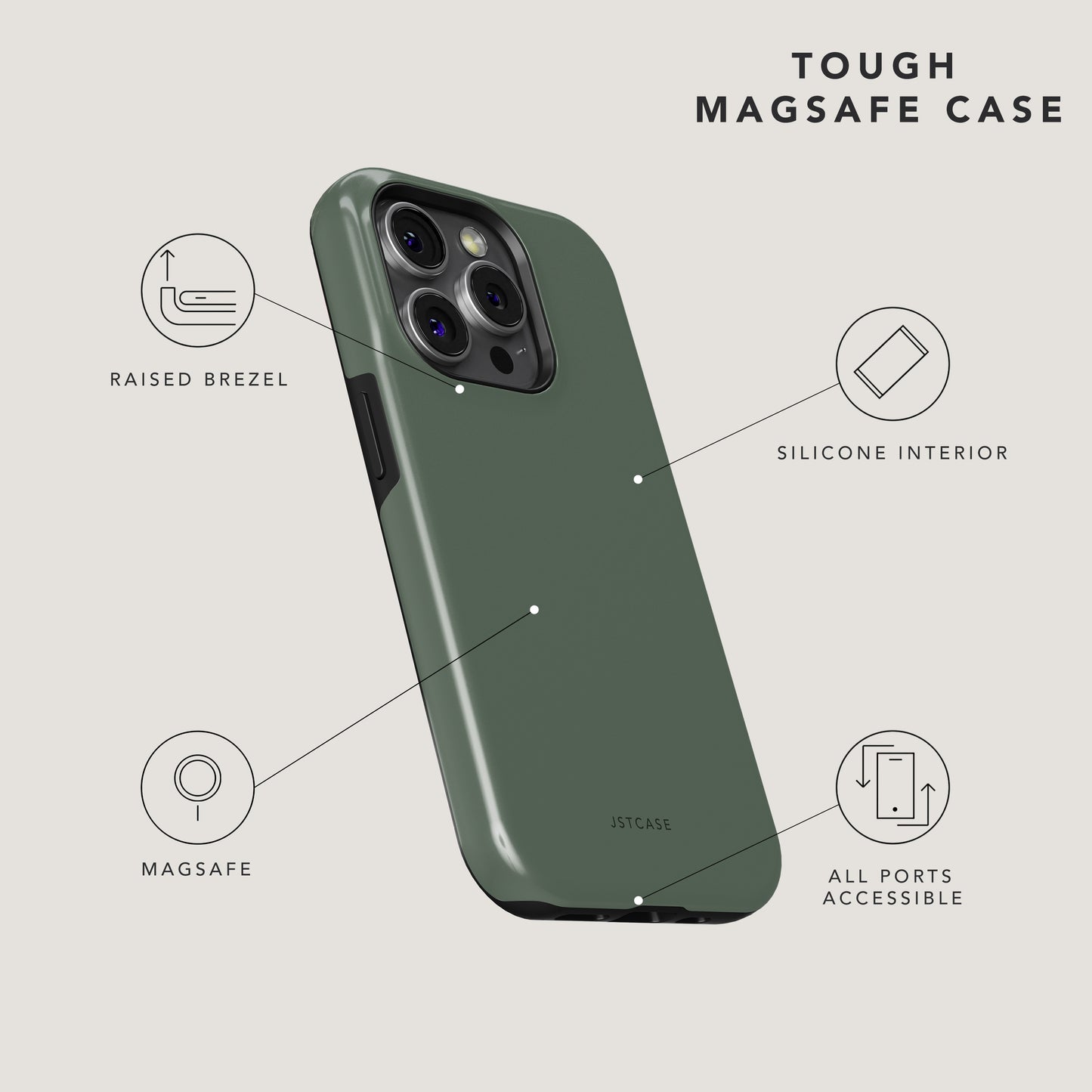 Mystic Forest Tough MagSafe Phone Case - Handyhülle - Raised Brezel, Silicone Interior, All Ports Accessible, MagSafe