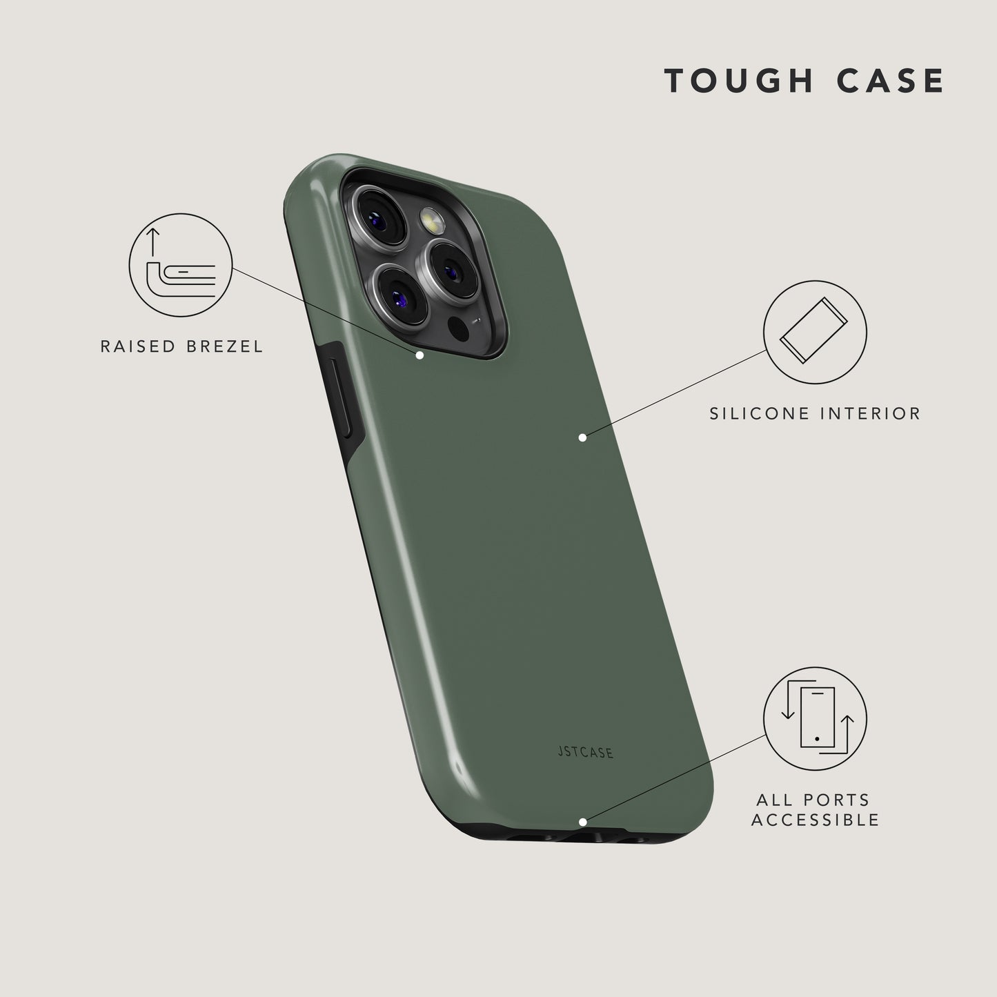 Mystic Forest Tough Phone Case - Handyhülle - Raised Brezel, Silicone Interior, All Ports Accessible